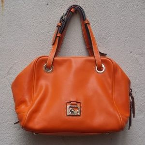 Dooney & Bourke Orange Leather Satchel Handbag